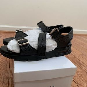 Givenchy Stingray Podium Black Leather Sandals 42